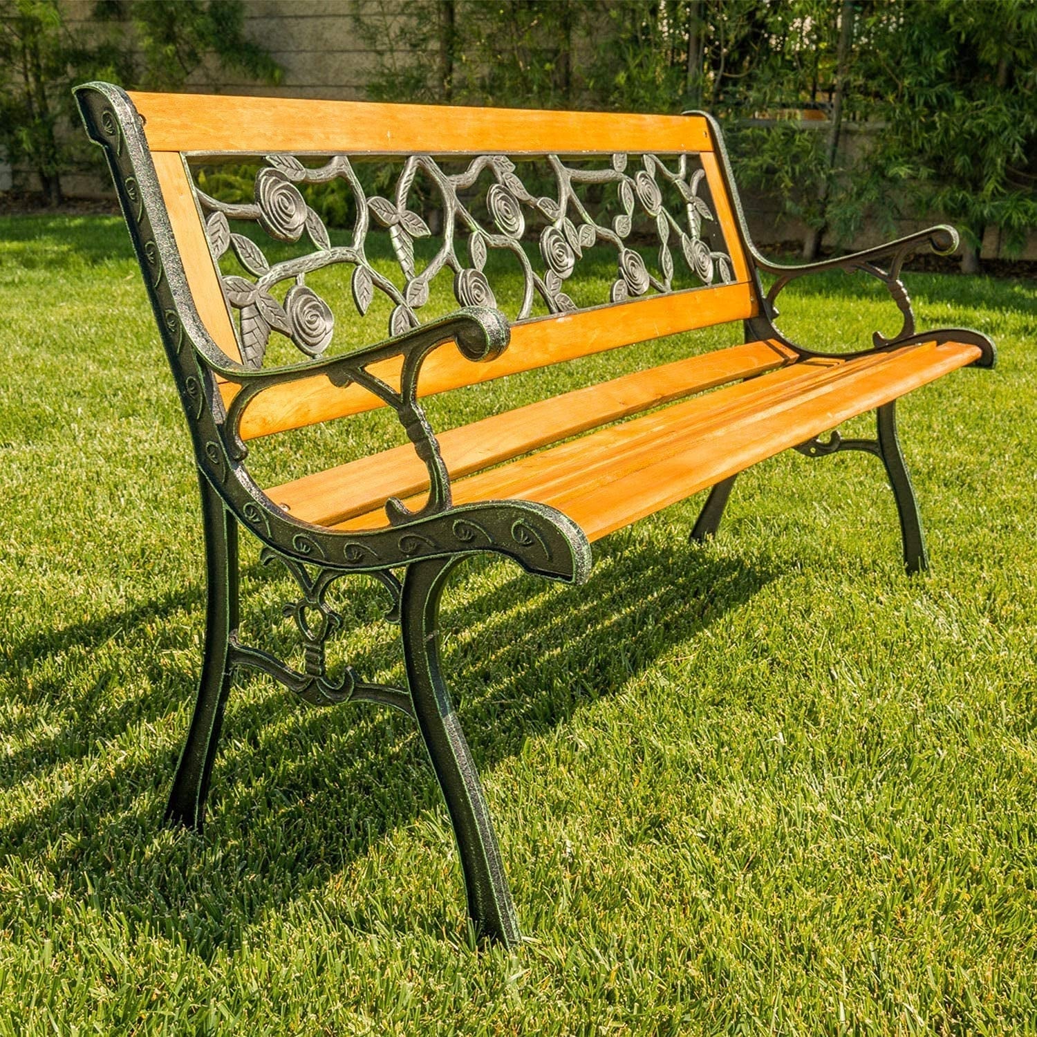 FDW Park Bench Garden Metal Outdoor Furniture Benches Clearance for Patio Yard Benches Lawn & Garden Patio Patio Furniture & Accessories Patio Seating