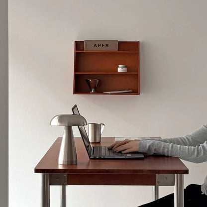 Natural Grain Slanted Wood Wall Shelf