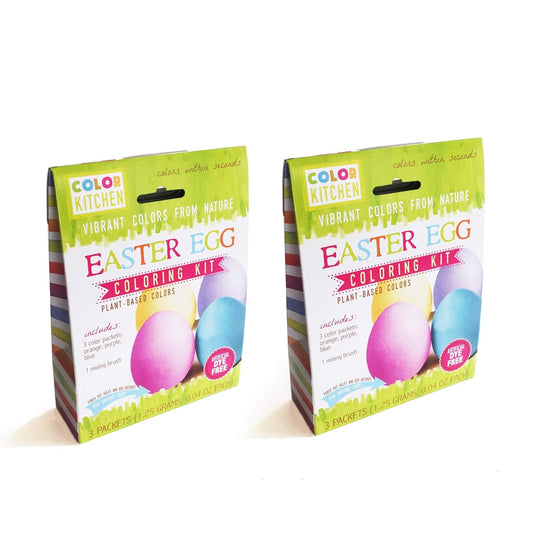 Colorkitchen Easter Egg Coloring Kit (2 Pack) – Natural Plant-Based | Colorful Egg Coloring Kit | No Artificial Colors | Non-Gmo | Box Makes Egg Drying Tray Cooking & Baking Food Coloring Grocery & Gourmet Food Pantry Staples