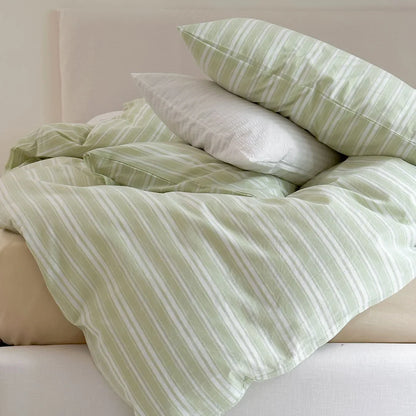 Soft Washed Striped Cotton Bedding Set