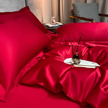 Neo Red Silky Cotton Bedding Set