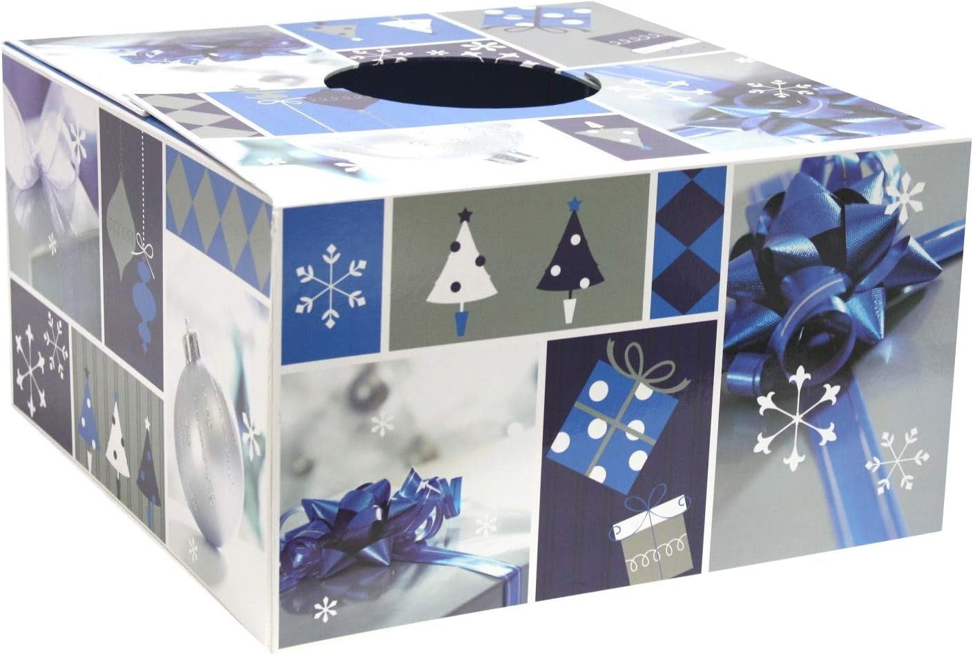 Christmas Tree Box New! the Original Tree Stand Cover - Blue & Silver Design (Size Large 20") Home & Kitchen Seasonal Décor Tree Stands