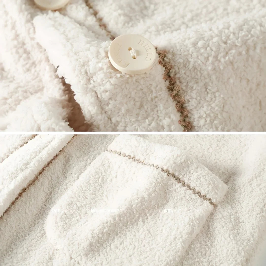 Plush Contrast Stitch Fleece Pajama Set