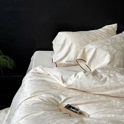 Silky Floral Jacquard Cooling Tencel Bedding Set