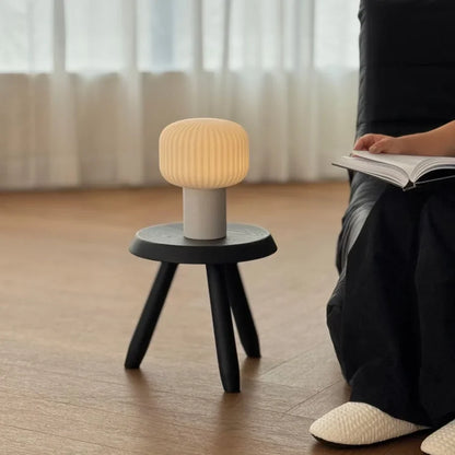 Pleated Glass Mushroom Accent Lamp