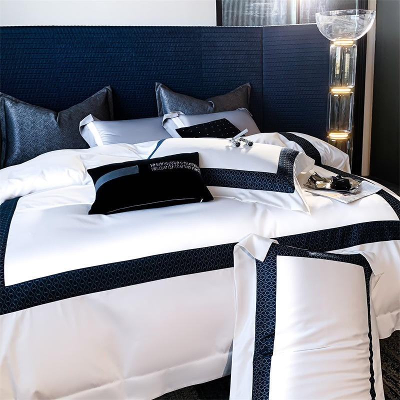 Sablier White Luxury Egyptian Cotton Bedding Set