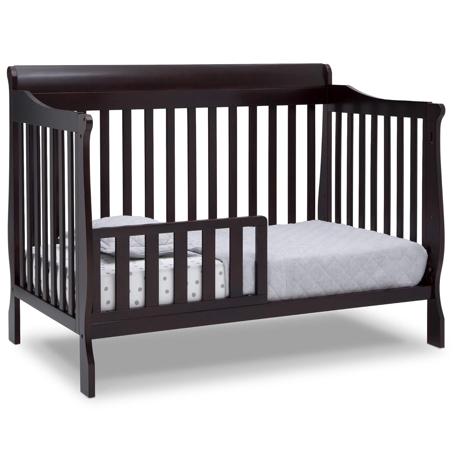 Canton Deluxe 6-In-1 Convertible Crib, Dark Chocolate Baby Products Cribs Furniture Infant & Toddler Beds Nursery