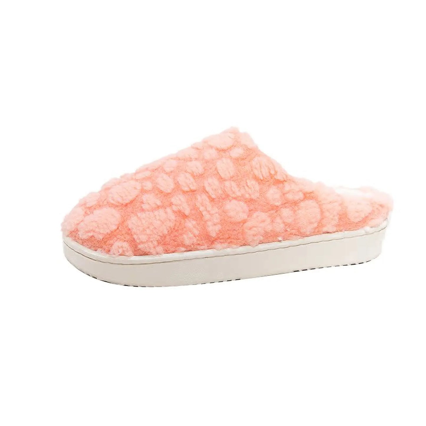 Plush Bubble Textured Fleece House Slippers