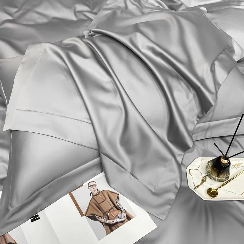 Neo Light Grey Silky Cotton Bedding Set