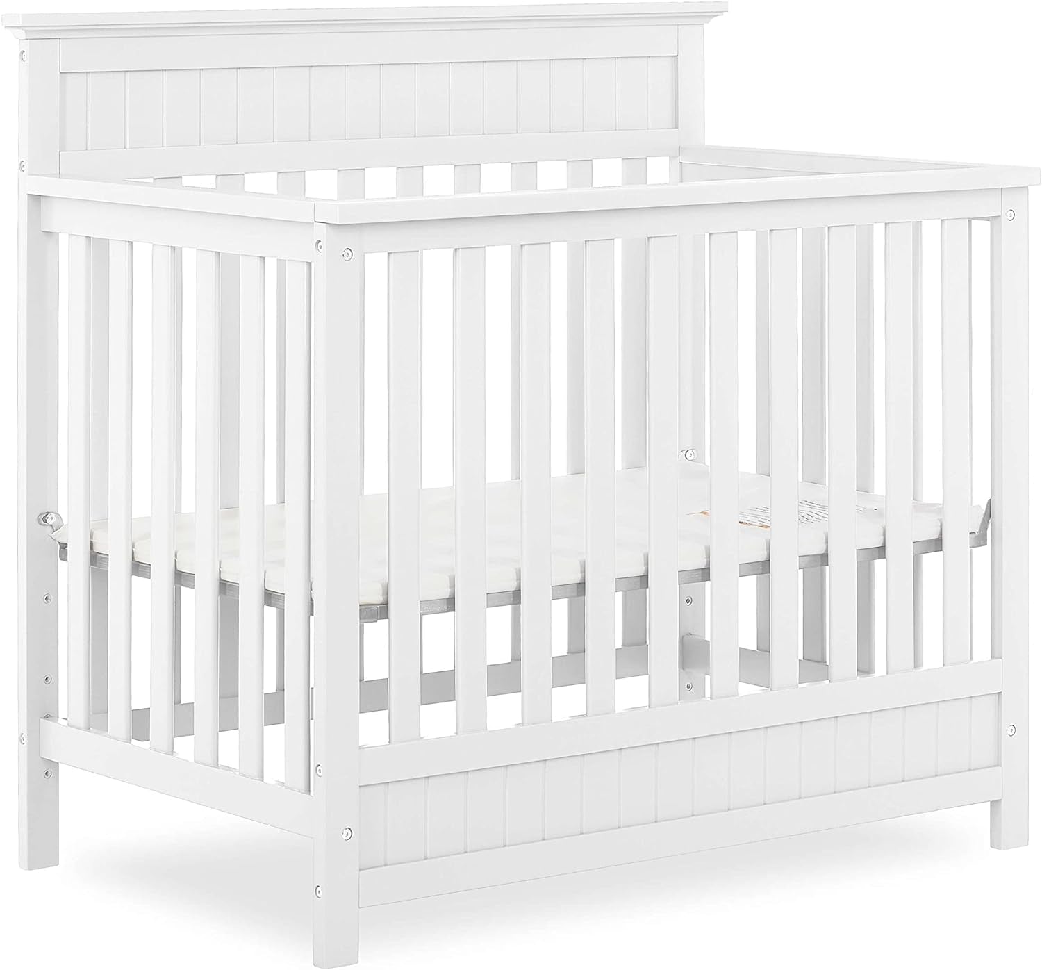 Harbor Full Panel 4-In-1 Convertible Mini Crib in Espresso, Water-Based Paint Finish, JPMA Certified, 3-Position Mattress Height Setting, Made of Solid Pinewood Baby Products Convertible Cribs Furniture Infant & Toddler Beds Nursery