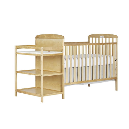 Anna 3-In-1 Full-Size Crib and Changing Table Combo in Steel Grey, Greenguard Gold Certified, Non-Toxic Finishes, Includes 1" Changing Pad, Wooden Nursery Furniture Baby Products Changing & Dressing Changing Tables Furniture Nursery