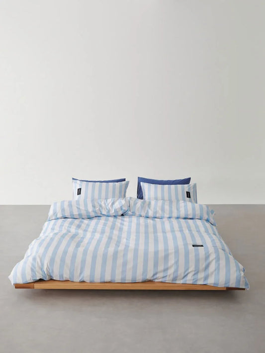 Soft Washed Wide Striped Cotton Bedding Set