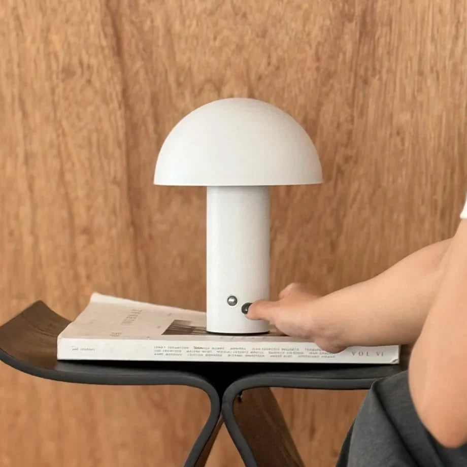 Matte Minimalist Metal Mushroom Table Lamp