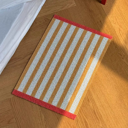 Textured Striped PVC Coil Accent Rug