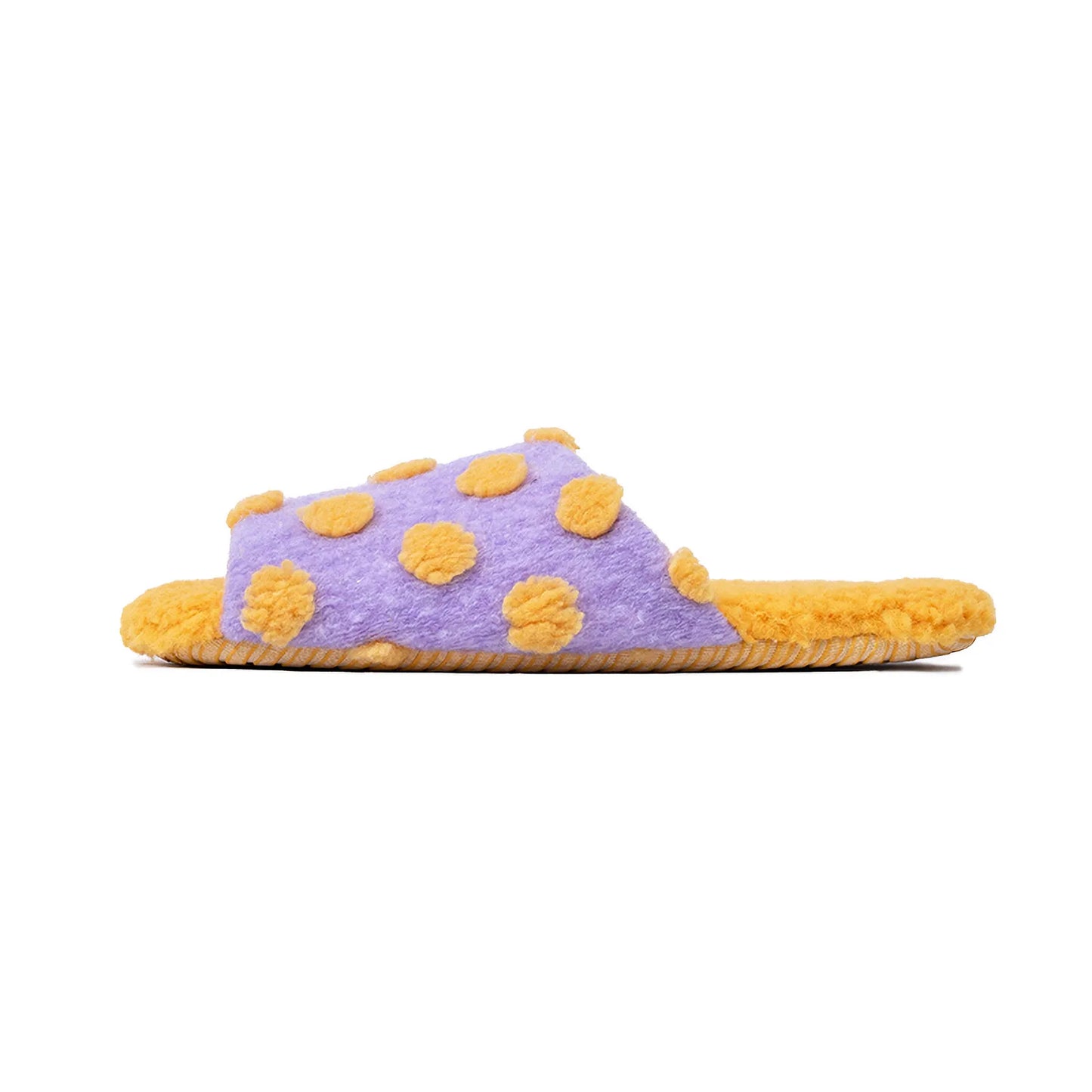 Plush Polka Dot Fuzzy House Slippers