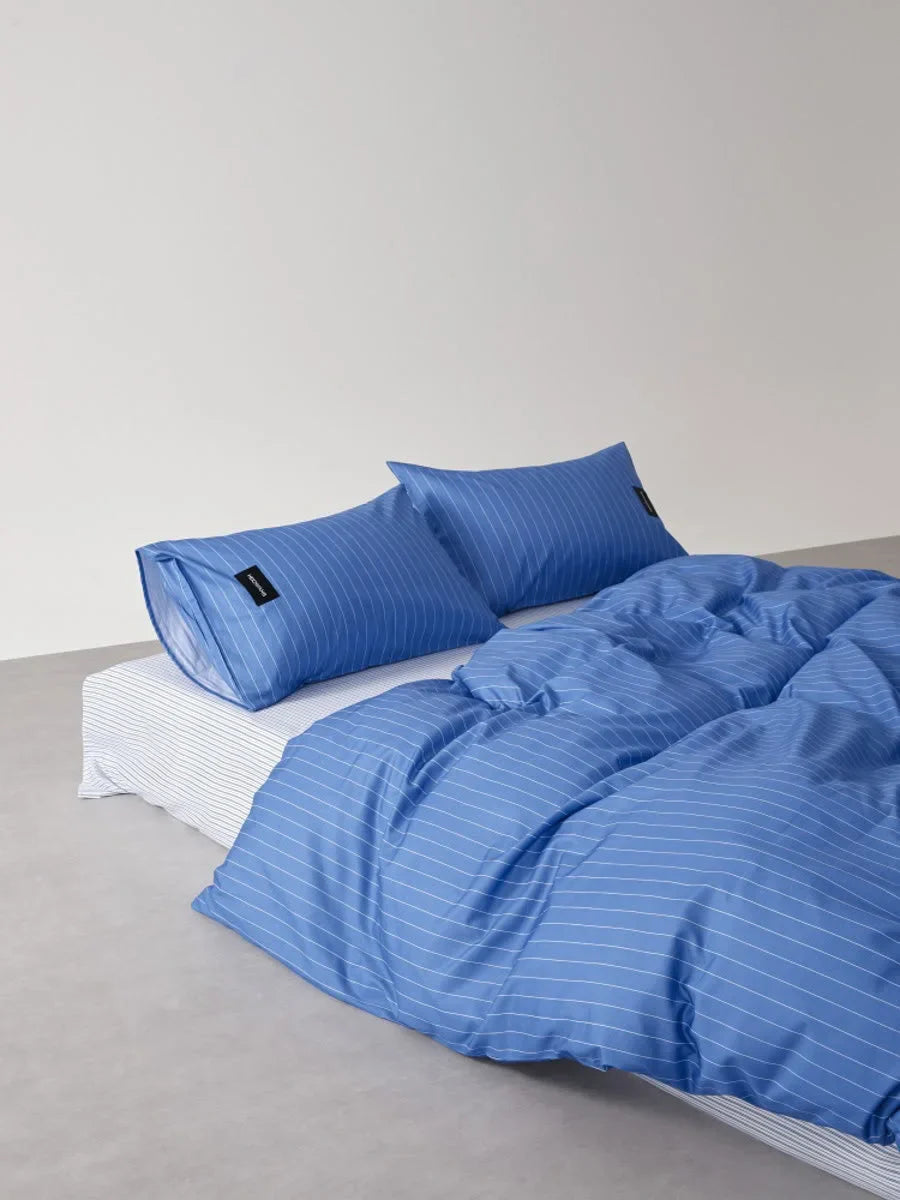 Crisp Pinstripe Washed Cotton Bedding Set