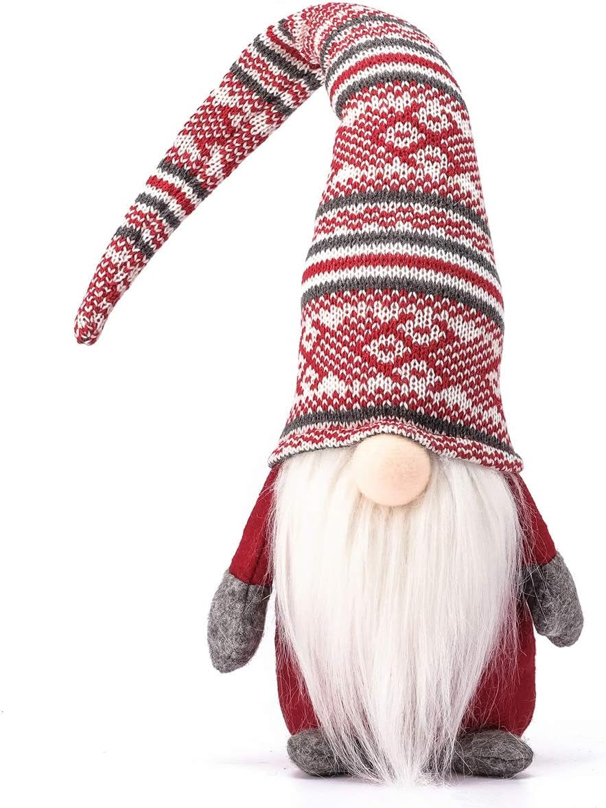 Funoasis Holiday Gnome Handmade Swedish Tomte, Christmas Elf Decoration Ornaments Thanks Giving Day Gifts Swedish Gnomes Tomte (Red Stripe - 19 Inches) Collectible Dolls Home & Kitchen Home Décor Accents Home Décor Products