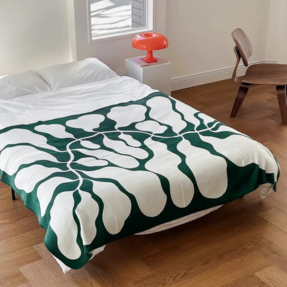 Abstract Botanical Flannel Fleece Throw Blanket