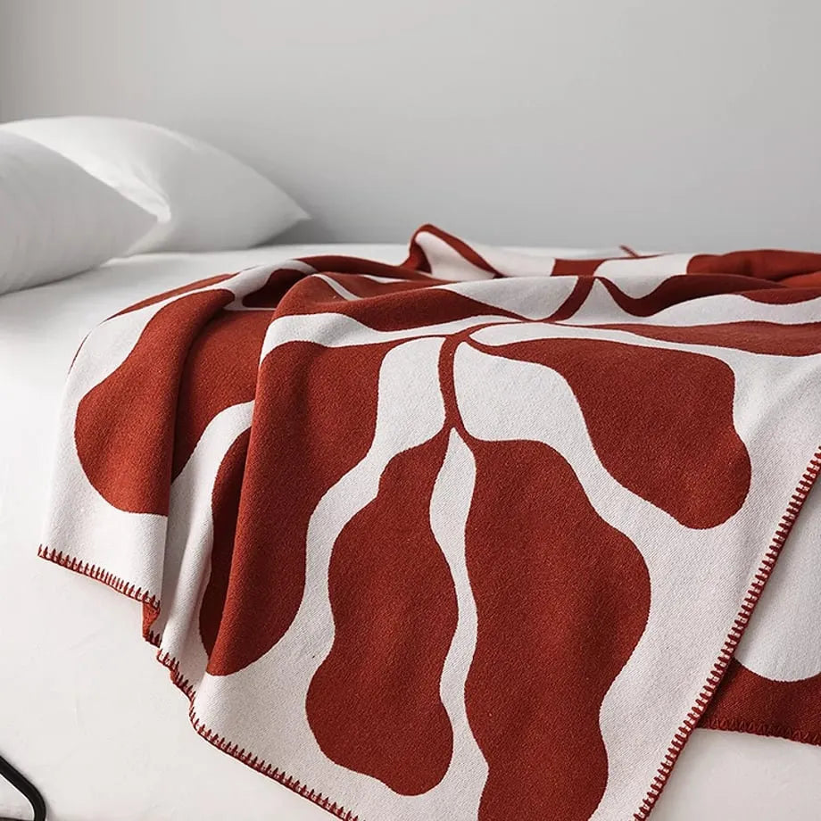 Abstract Botanical Flannel Fleece Throw Blanket