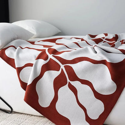 Abstract Botanical Flannel Fleece Throw Blanket