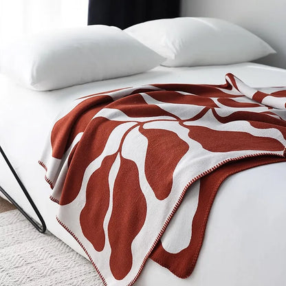 Abstract Botanical Flannel Fleece Throw Blanket