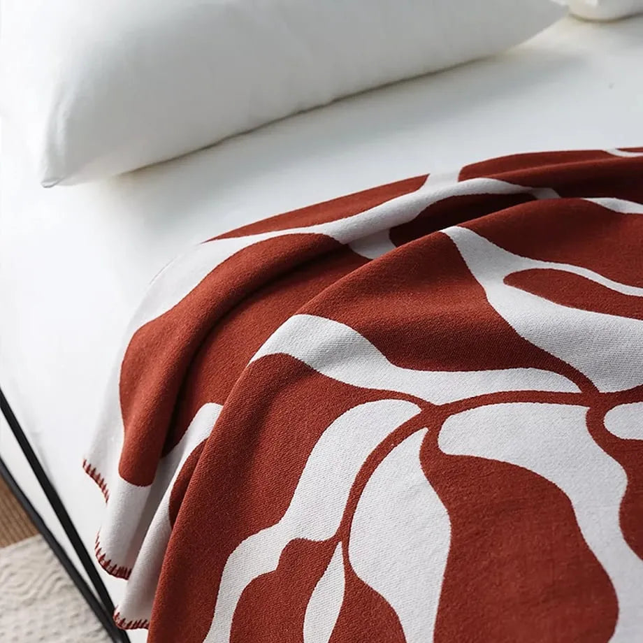 Abstract Botanical Flannel Fleece Throw Blanket