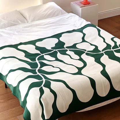 Abstract Botanical Flannel Fleece Throw Blanket