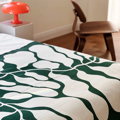 Abstract Botanical Flannel Fleece Throw Blanket