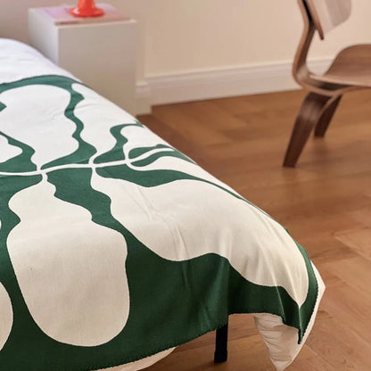 Abstract Botanical Flannel Fleece Throw Blanket