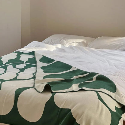 Abstract Botanical Flannel Fleece Throw Blanket