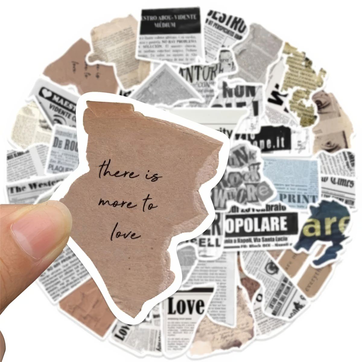 Vintage Newspaper Collage Sticker Pack