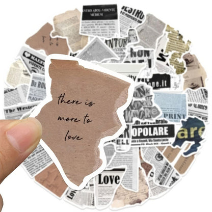 Vintage Newspaper Collage Sticker Pack