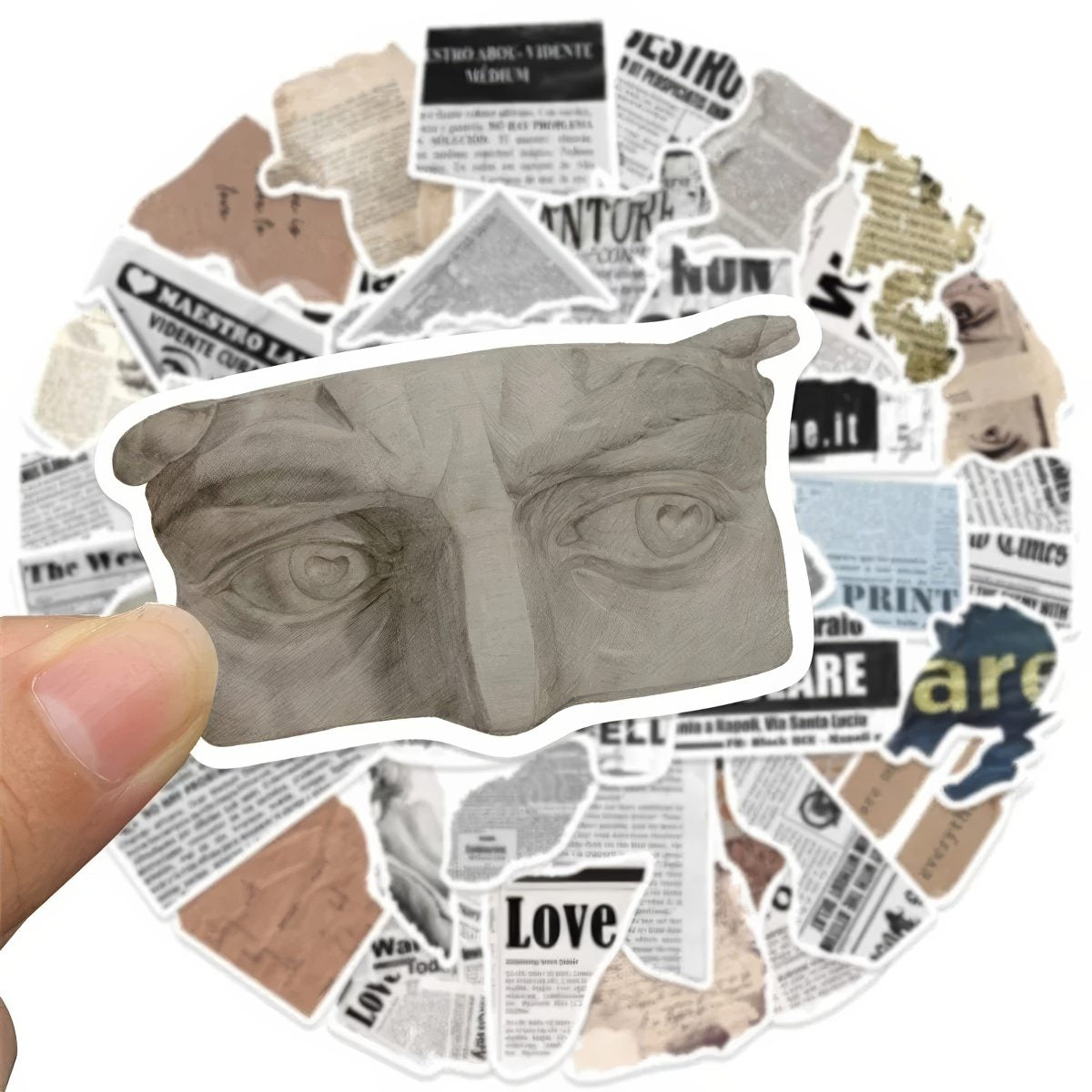 Vintage Newspaper Collage Sticker Pack