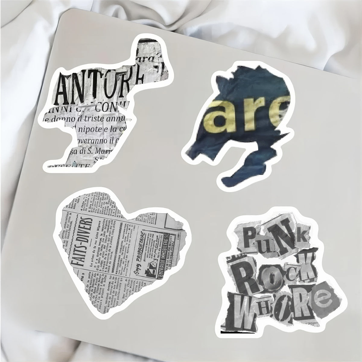 Vintage Newspaper Collage Sticker Pack