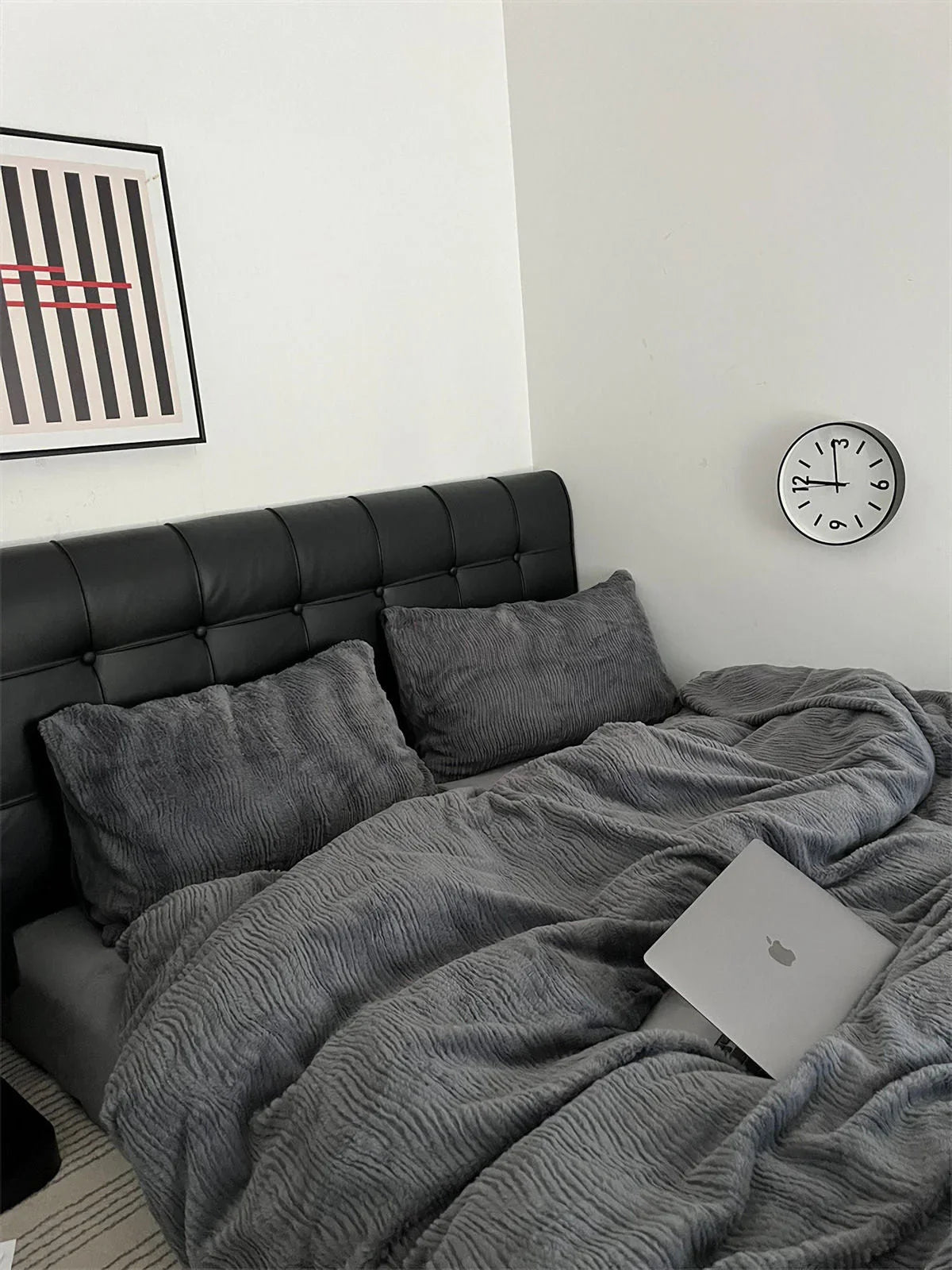 Plush Ruched Fleece Bedding Set
