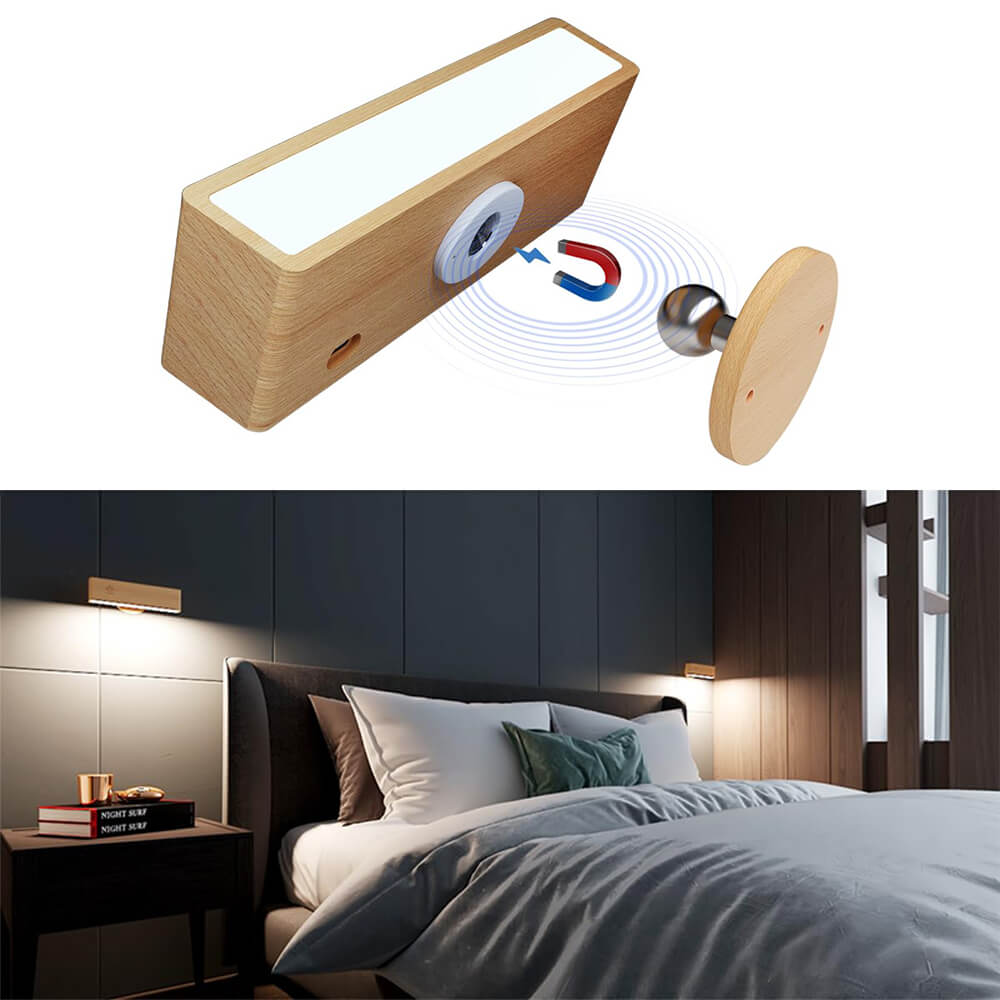 Rechargeable Square Wood Grain Wall Light(2 Packs)