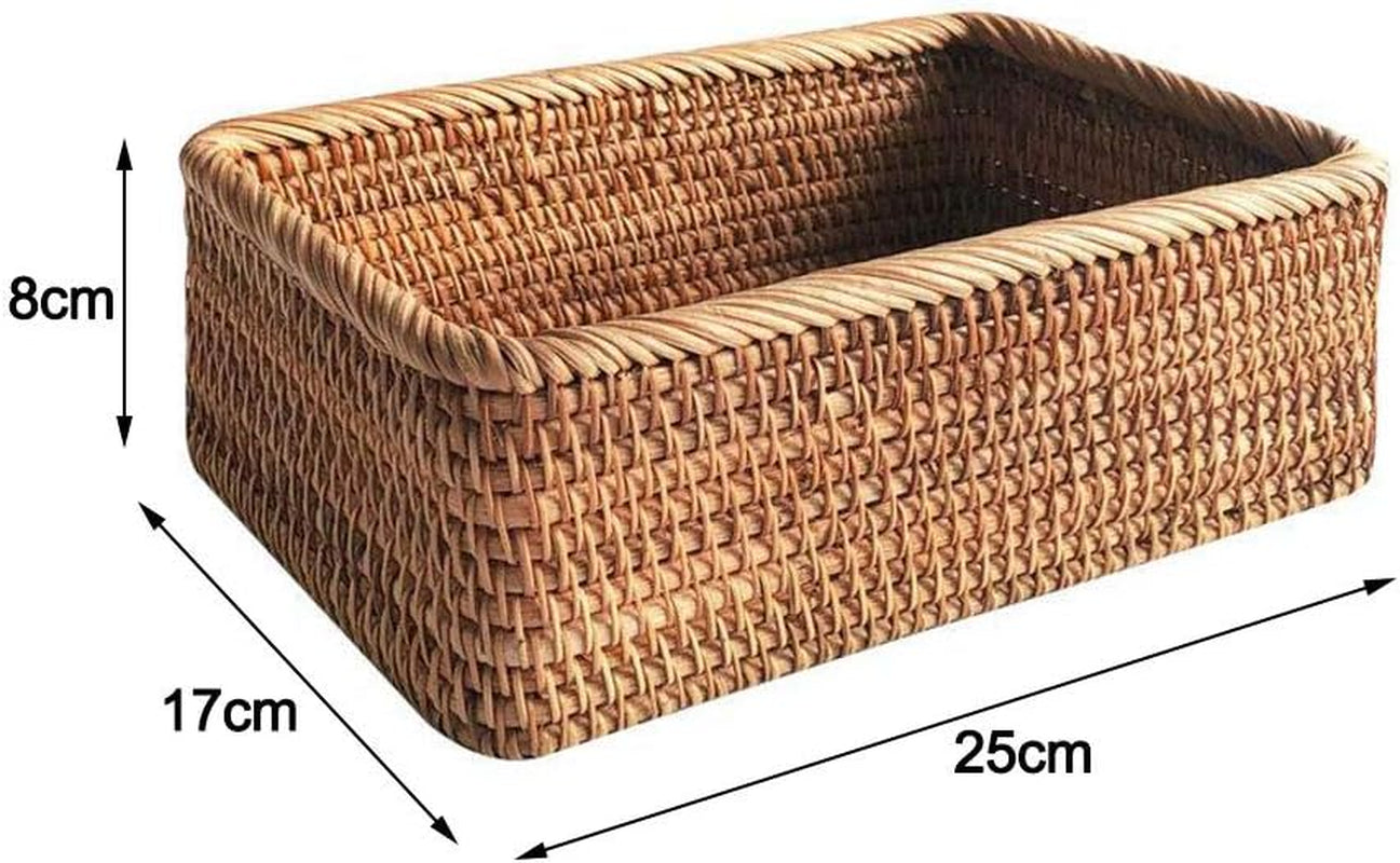 Handmade Weaving Rattan Wicker Basket,Portable Picnic Storage Box Home Kitchen Lawn & Garden Patio Patio Furniture & Accessories Picnic Baskets Tables & Accessories