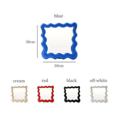 Glossy Wavy Frame Melamine Desktop Mirror