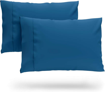 Cosy House Collection Luxury Cooling Rayon Derived from Bamboo Blend Ultra Soft Pillow Cases - Cooling & Breathable - Set of 2 Pillowcases with Envelope Closure (Standard, Royal Blue) Bedding Home & Kitchen Pillowcases Sheets & Pillowcases