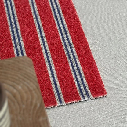 Textured Striped PVC Coil Accent Rug