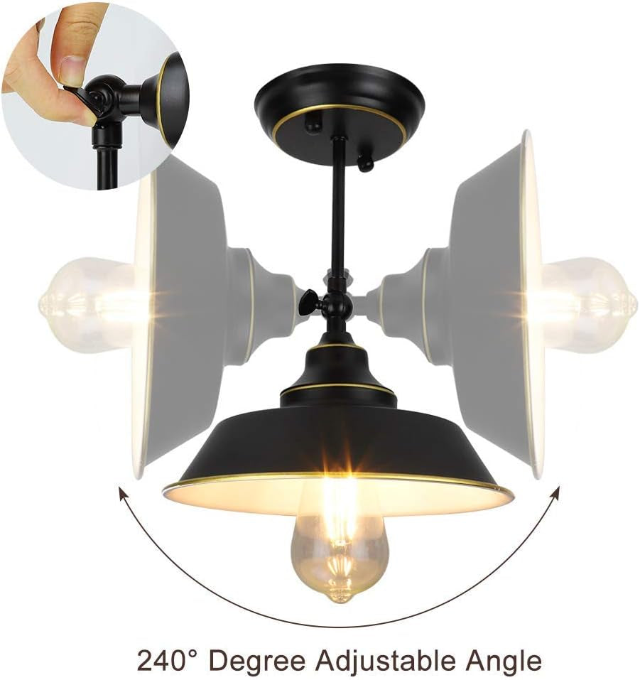 DLLT Industrial Wall Sconce Light Fixture, Vintage Wall Vanity Light Adjustable Swing Arm Ceiling Light, Farmhouse Bathroom Light, Rustic Wall Lighting Fixture for Bedroom, Kitchen, Black, E26 Base Lighting & Ceiling Fans Tools & Home Improvement Wall Lamps & Sconces Wall Lights