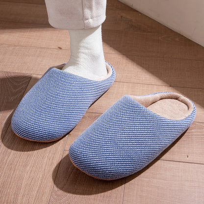 Soft Ribbed Cotton House Slippers