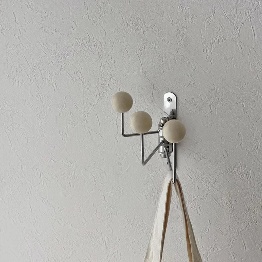 Smooth Ball-End Swivel Metal Wall Hook