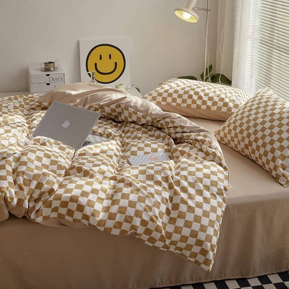 Small Checker Bedding Duvet Cover Set SUB CATEGORY_Bedding Sets