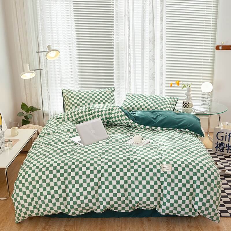 Small Checker Bedding Duvet Cover Set SUB CATEGORY_Bedding Sets