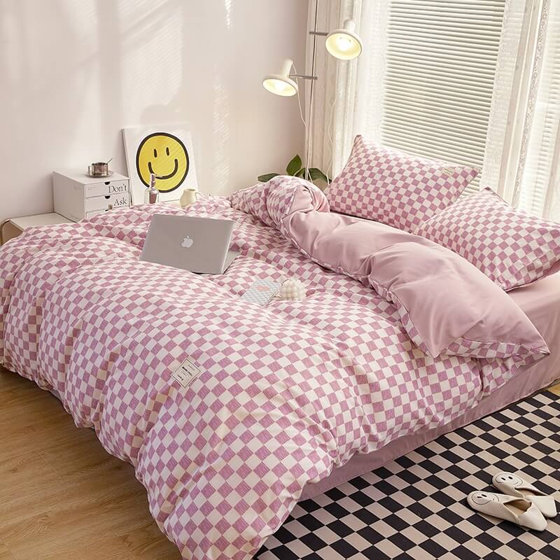 Small Checker Bedding Duvet Cover Set SUB CATEGORY_Bedding Sets