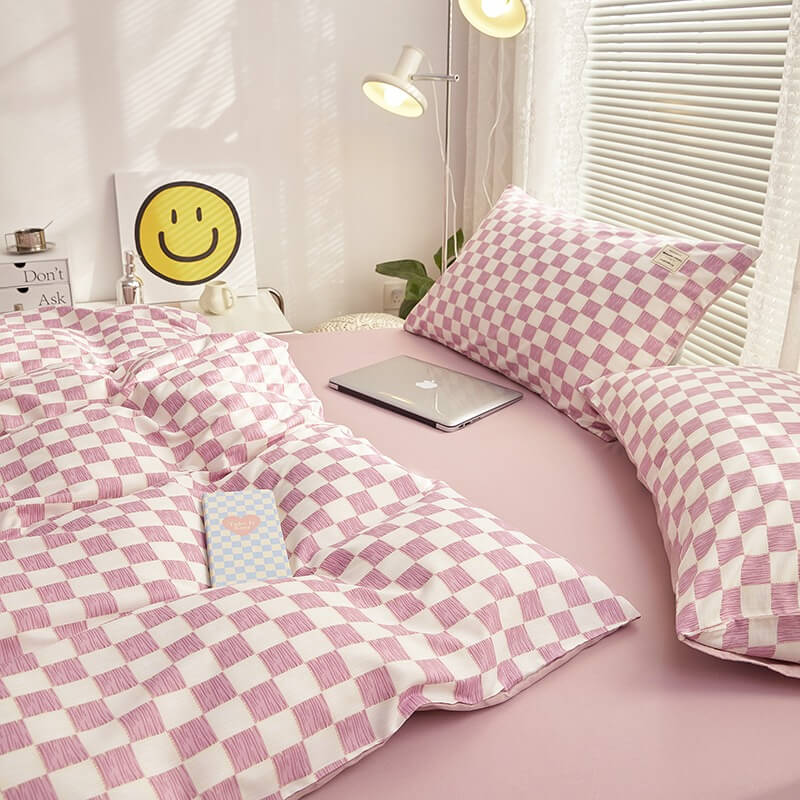 Small Checker Bedding Duvet Cover Set SUB CATEGORY_Bedding Sets