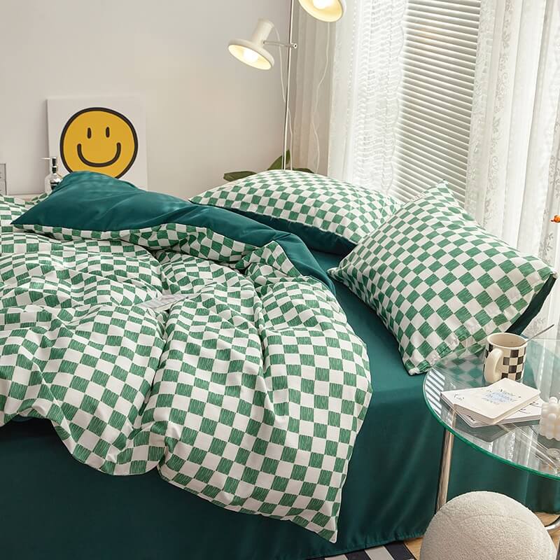 Small Checker Bedding Duvet Cover Set SUB CATEGORY_Bedding Sets