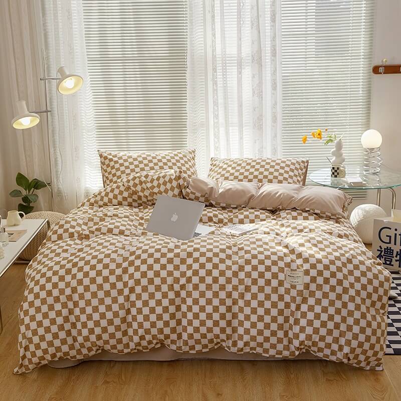 Small Checker Bedding Duvet Cover Set SUB CATEGORY_Bedding Sets