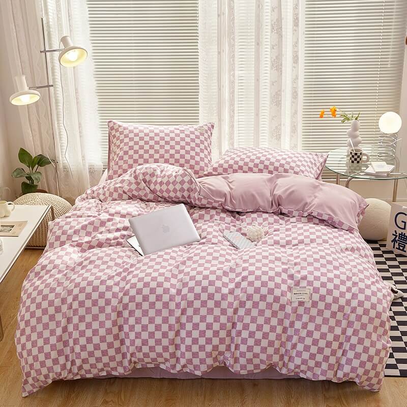 Small Checker Bedding Duvet Cover Set SUB CATEGORY_Bedding Sets